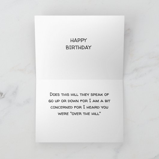 OVER THE HILLユーモ最高のア*FRIEND'S誕生日カード* カード (内部)