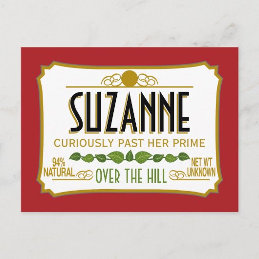 Over the Hill おもしろい Birthday Party ポストカード (正面)