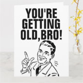 OVER THE  HILL FUNNY FOR HIM BIRTHDAY Retro Cards カード (黄色い花)