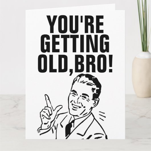 OVER THE  HILL FUNNY FOR HIM BIRTHDAY Retro Cards カード (正面)