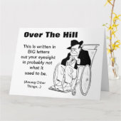 Over The Hill Man in車いすオールドファルト誕生日 カード (黄色い花)