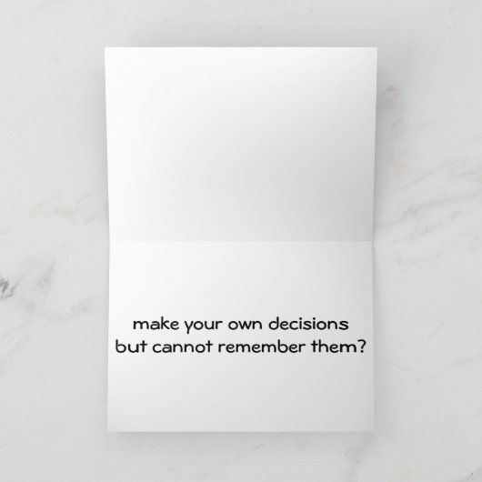 OVER THE HILL *MEMORY HUMORES*誕生日カード カード (内部)