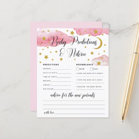 Over the Moonベビーアドバイスと予測カード (正面/裏面インサイチュ)