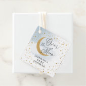 Over the Moon金ゴールド&ブルーベビーシャワーぶら下がったズ フェイバータグ (インサイチュ)