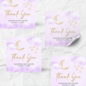 Over the Moon Baby Shower  スクエアシール