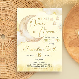 Over the Moon Baby Shower  招待状
