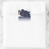 Over the Moon Baby Shower Book蔵書票 スクエアシール (バッグ)