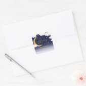 Over the Moon Baby Shower Book蔵書票 スクエアシール (封筒)