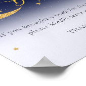 Over the Moon Baby Shower Books for Babies Sign ポスター (角)