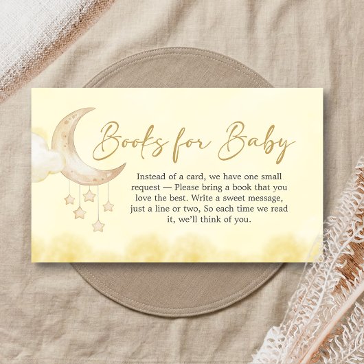 Over the Moon Baby Shower Books for Baby エンクロージャーカード