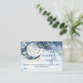 Over The Moon Baby Shower Boy Blue Diaper Raffle  エンクロージャーカード (スタンド正面)