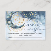 Over The Moon Baby Shower Boy Blue Diaper Raffle  エンクロージャーカード (正面)
