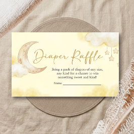 Over the Moon Baby Shower Diaper Raffle エンクロージャーカード