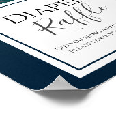 Over the Moon Baby Shower Diaper Raffle Party Sign ポスター (角)