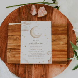 Over the Moon Baby Shower Invitation 招待状