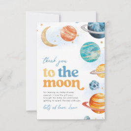 Over the Moon Baby Shower Thank You Cards サンキューカード