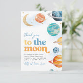 Over the Moon Baby Shower Thank You Cards サンキューカード (スタンド正面)