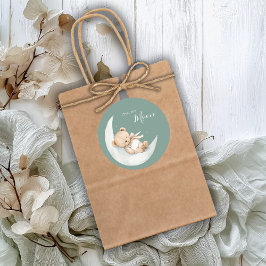 Over the Moon Bear Baby Shower ラウンドシール