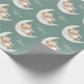 Over the Moon Bear Baby Shower ラッピングペーパー (角)