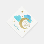 Over the Moon Blue & Baby Showerナプキン スタンダードカクテルナプキン (角)