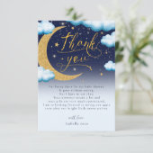 Over the Moon Blue Boy Baby Showerありがとう サンキューカード (スタンド正面)