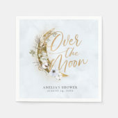 Over the Moon Boho金ゴールドダスト&クラウドナプキンス スタンダードカクテルナプキン (正面)