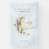 Over the Moon Boho金ゴールドダスト&クラウドバナー 横断幕 (縦)