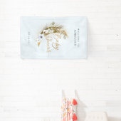 Over the Moon Boho金ゴールドダスト&クラウドバナー 横断幕 (インサイチュ)