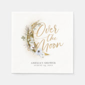 Over the Moon Boho金ゴールドダスト&クラウド スタンダードカクテルナプキン (正面)