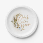 Over the Moon Boho金ゴールドダスト&クラウド ペーパープレート (正面)