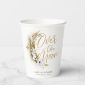 Over the Moon Boho金ゴールドダスト&クラウド 紙コップ (裏面)