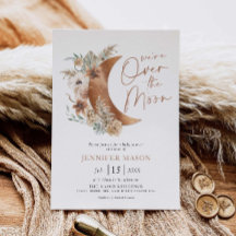 Over the Moon Boho Baby 男女兼用 Shower Inv