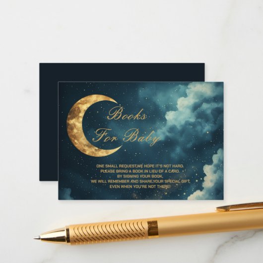 Over the Moon Books for Baby Request Card エンクロージャーカード (正面/裏面インサイチュ)