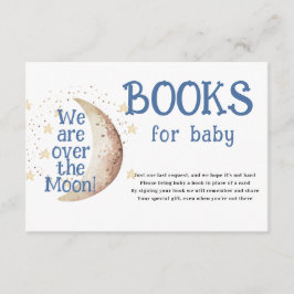 Over the Moon Books for Baby Shower Card エンクロージャーカード