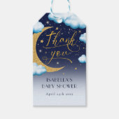 Over the Moon Boy Baby Showerありがとう ギフトタグ (正面)