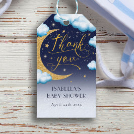 Over the Moon Boy Baby Showerありがとう ギフトタグ