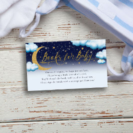 Over the Moon Boy Baby Shower Books forベビー エンクロージャーカード