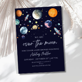 Over The Moon Boy Baby Shower Invite, Celestial 招待状