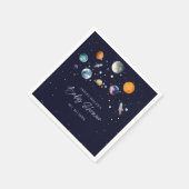 Over The Moon Boy Baby Shower Invite, Space Galaxy スタンダードカクテルナプキン (角)