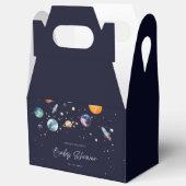 Over The Moon Boy Baby Shower Invite, Space Galaxy フェイバーボックス (見開き)