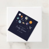 Over The Moon Boy Baby Shower Party Space Galaxy フェイバータグ (インサイチュ)