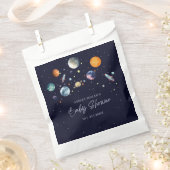 Over The Moon Boy Baby Shower Party Space Galaxy フェイバーバッグ (クリップ留めされた状態)
