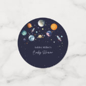 Over The Moon Boy Baby Shower Space Galaxy コンフェッティ (スモール正面)