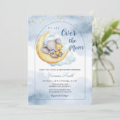 Over The Moon Boy Girl Baby Shower Invitation 招待状 (スタンド正面)