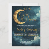 Over the Moon Celestial Baby Shower Invitation (正面)