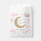 Over The Moon Celestial Pink Clouds Baby Shower フェイバーバッグ (正面)