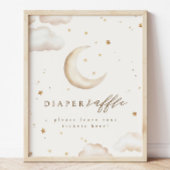 Over the Moon Diaper Raffle Sign ポスター