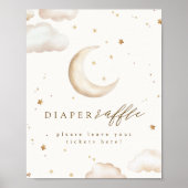 Over the Moon Diaper Raffle Sign ポスター (正面)