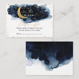 Over the Moon Diaper Raffle Ticket Baby Shower エンクロージャーカード