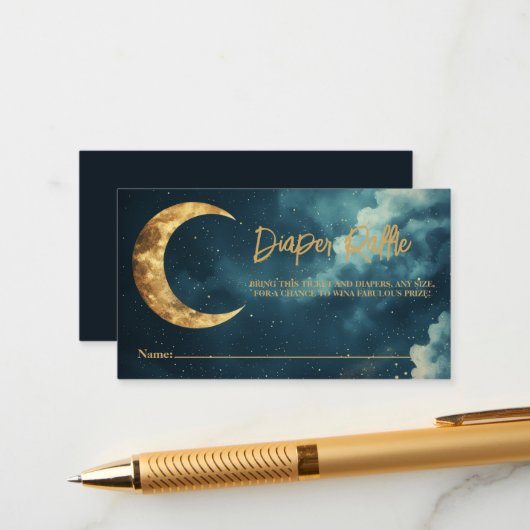 Over the Moon Diaper Raffle Ticket, Celestial Gold エンクロージャーカード (正面/裏面インサイチュ)